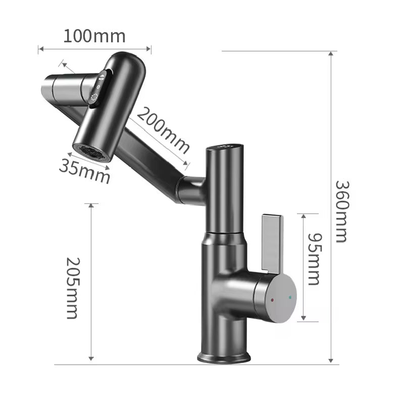 Revolutionary 360° Rotating Digital Display LED Basin Faucet - Multi-Function Hot & Cold Water Sink Mixer for Ultimate Bathroom Experience