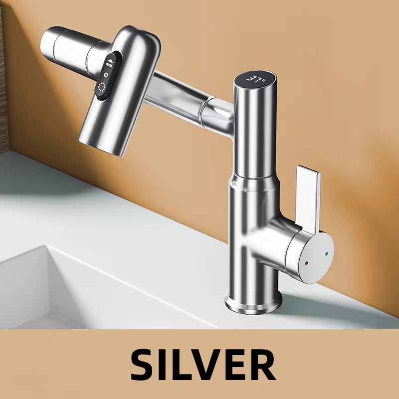 Revolutionary 360° Rotating Digital Display LED Basin Faucet - Multi-Function Hot & Cold Water Sink Mixer for Ultimate Bathroom Experience