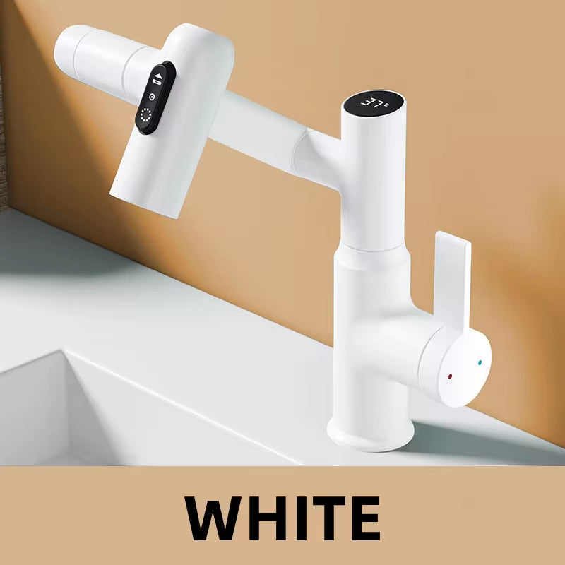 Revolutionary 360° Rotating Digital Display LED Basin Faucet - Multi-Function Hot & Cold Water Sink Mixer for Ultimate Bathroom Experience
